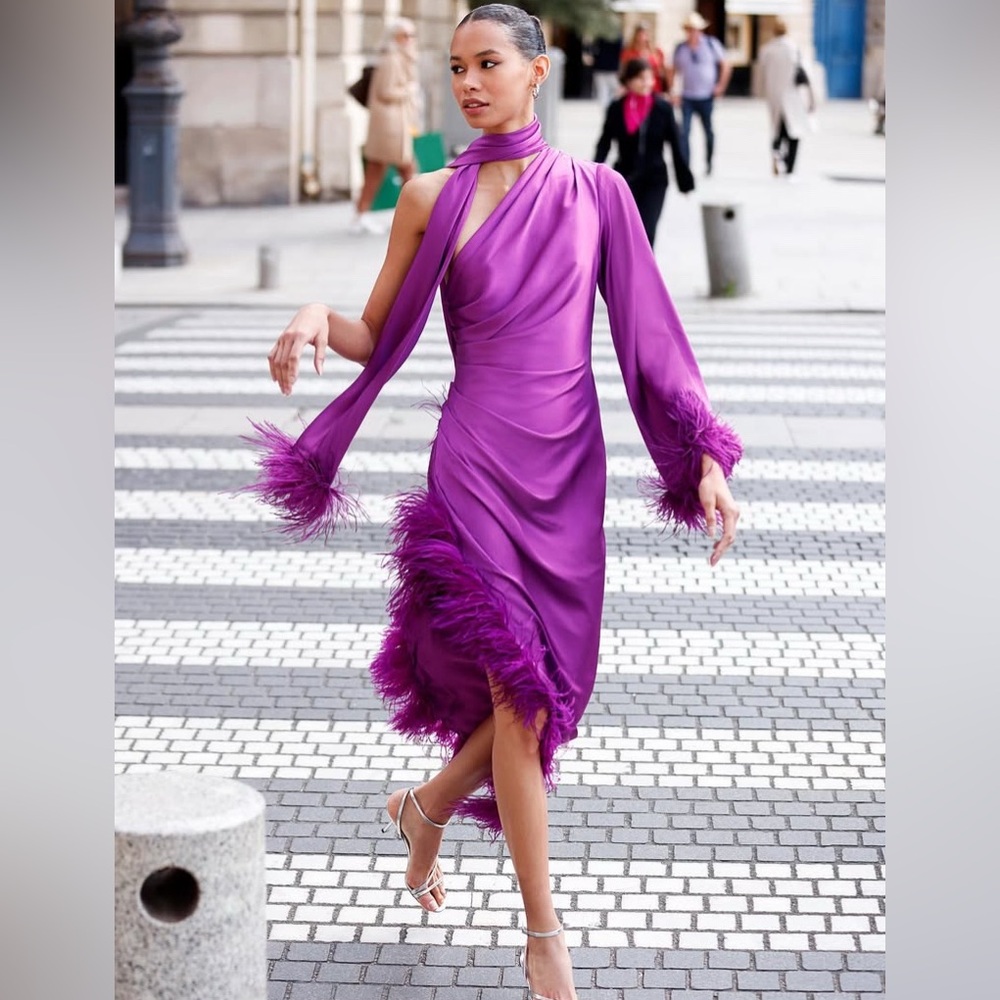 Patbo fringe trim Oscar dress ***stunning*** - Picture 3 of 8